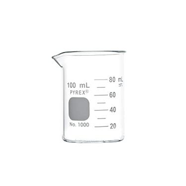 Imagem de PYREX Griffin Borosilicate Glass Beaker- Low Form Graduated Measuring Beaker with Spout– Premium Scientific Glassware for Laboratories, Classrooms or Home Use- PYREX Chemistry Glassware, 100mL, 12 P/k