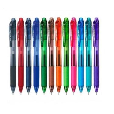 Imagem de Kit Pentel Caneta Energel Gel X Retrátil BLN105 - 12 cores