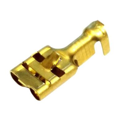 Imagem de Terminal Encaixe Femea Reforçado Com Trava Latão Resistente De 6,3mm P