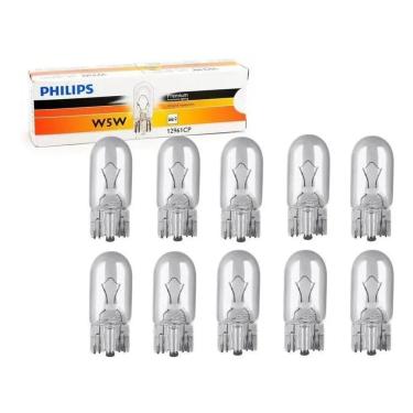 Imagem de Lâmpada Comum 12V W5W Philips 12961 Pingo T10 Caixa Com 10