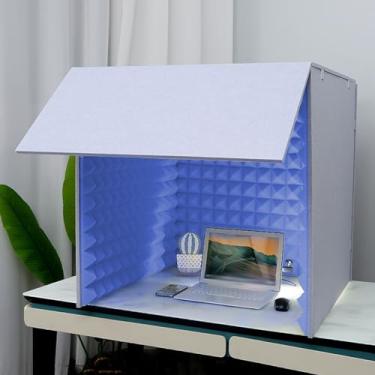 Imagem de JYXYXSCP Caixa à prova de som, sala multifuncional à prova de som, estúdio de gravação portátil para videoconferência (amarelo) (azul)