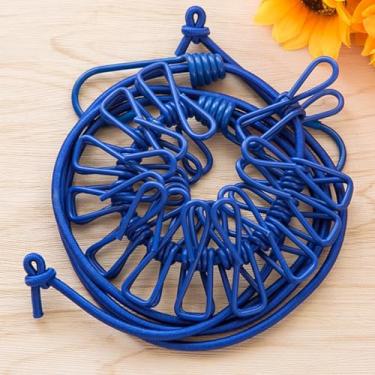 Imagem de Varal portátil de clipe colorido com prendedores de roupa multifuncionais - para proteger fotos, uso de lavanderia antiderrapante e sacos de vedação (azul)