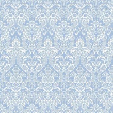 Imagem de Papel De Parede Azul Celeste Arabesco Adesivo Sala Quarto - LRP