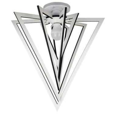 Imagem de Luminária Plafon E27 Led Design Moderno Madeira Mdf Pirâmide - Caroá