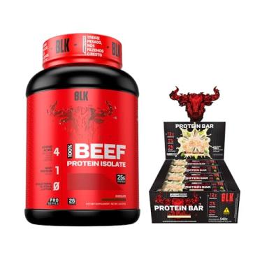 Imagem de Kit Beef Protein 900g Sabor Chocolate + Protein Bar Cx C/12 unidades - Blk Performance (Creme de pistache)