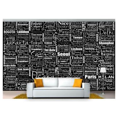 Imagem de Papel De Parede Nomes Cidades Capitais Mundo  Ncd195 - Você Decora