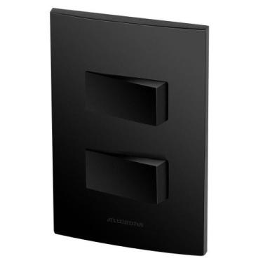 Imagem de Conjunto 2 Interruptores Paralelos - Inova Preto Fosco - Alumbra