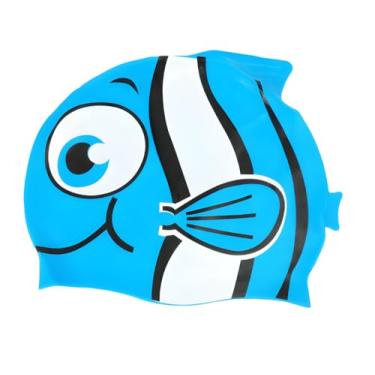 Imagem de Touca de Natação Infantil de Silicone Hipoalergênica Confortável Fácil de Colocar Sem Látex Diversas Cores Escolha a Sua Cor Favorita (Azul BB)