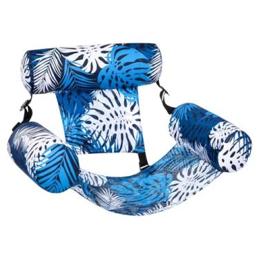 Imagem de Boias de piscina para adultos | Cadeira de praia inflável, tapete flutuante, rede com padrão de plantas, jangada aquática para família, viagens ao ar livre, férias no rio, aniversário, acampamento