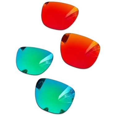 Imagem de Combine8 Lentes de reposição para óculos de sol RayBan Wayfarer RB2140 50 mm, Vermelho fogo + verde, 60 Millimeters