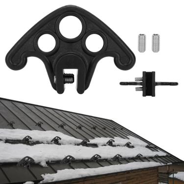 Imagem de Pacote com 50 protetores de neve atualizados com parafusos de montagem e tampas de proteção de parafuso, protetor de gelo de plástico para telhados de metal com costuras em pé com larguras de costura
