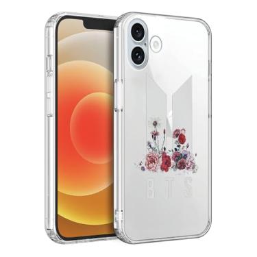Imagem de WWDIYHOUSE Capa compatível com iPhone 17, capa transparente de TPU macio à prova de choque e design exclusivo para homens/mulheres/meninas/meninos (Fashion-BTS-11)
