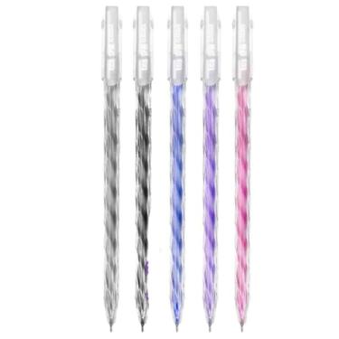 Imagem de Caneta Gel Tris Spin 0,6mm Kit 5 ou 6 Unidades Tinta Colorida Escrita Suave Design Espiral Moderno (5)