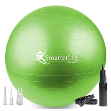 Imagem de Bola de exercícios SmarterLife Bola de ioga para fitness, equilíbrio, estabilidade ou gravidez, bola de ginástica para treino básico, fisioterapia, cadeira de bola de ioga para escritório,