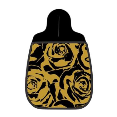 Imagem de Lixeira De Carro Organizador Lixinhocar Rosas Abstratas Preto Ouro