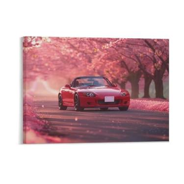 Imagem de HouLaiZhe Jdm rosa carro S2000 flor de cerejeira pôsteres tela estética decoração de quarto pintura de parede impressões galeria sala decoração de parede para quarto sala de estar escritório 18 x 24