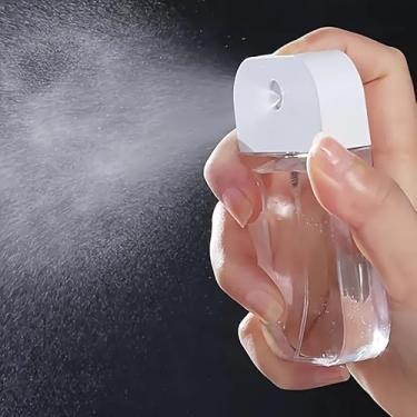 Imagem de 1 frasco de spray portátil recarregável de plástico transparente de 50 ml, mini atomizador de névoa de viagem para maquiagem, perfume, hidratação