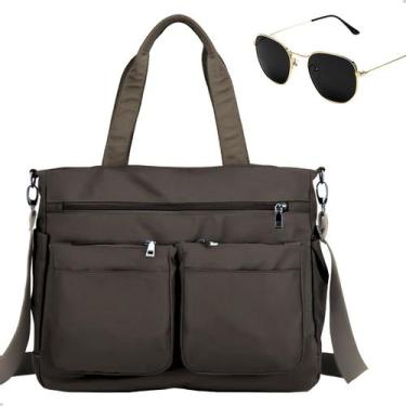 Imagem de Kit Bolsa Feminina Grande Multiuso Transversal + Óculos De Sol Hexagon