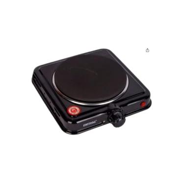 Imagem de Fogareiro Elétrico de Indução, 1000W, 220V, Preto, Metal e Plástico, 21x21x6cm, Placa de Aquecimento, Portátil, para Cozinha e Camping