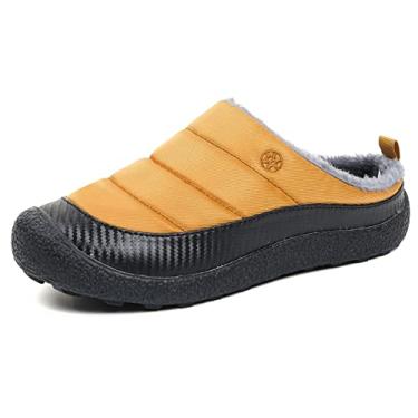 Imagem de Gaatpot Chinelos de inverno masculinos femininos de pelúcia com forro quente de resistência à água chinelos casa lazer sapatos de inverno ao ar livre 36 EU 46 EU, Amarelo, 44 EU