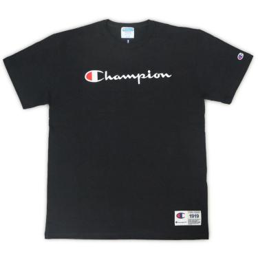 Imagem de Camiseta Champion "Life" Script Patch Logo - Preto-Masculino
