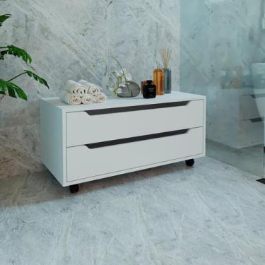 Imagem de Armário para Banheiro com 2 Gavetas com Rodízio 80cm BN3643 - Tecno Mo