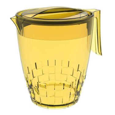 Imagem de Jarra com Tampa 3L Trama Crippa de Plástico Água Suco Bebidas Amarelo 