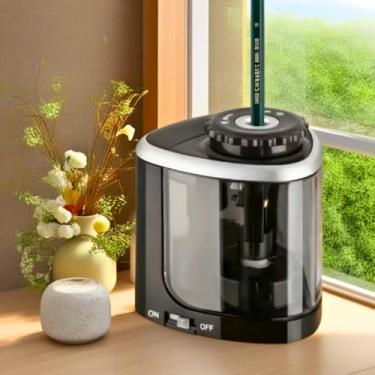 Imagem de Apontador Elétrico Automático Premium para Lápis, Alimentação 2 Pilhas AA, Para Escritório e Escolar