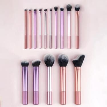 Imagem de Kit de Pincéis de Maquiagem 8 Peças/ 12 Peças / 15 PeçasProfissional Esfumar Contorno Cerdas Sintéticas Macias - Completo para Todos os Tipos de Make (12 Peças)