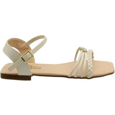 Imagem de Sandália Rasteira Infantil Bia Bella Tiras Fina Aplique Menina, 30, Br