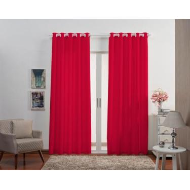 Imagem de Cortina Oxford Tecido 3,00x2,80 sala/quarto Colors-Filomena, Vermelho