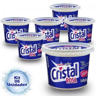 Imagem de Kit 6 Saponáceo Em Pasta Cristal Rosa 500G