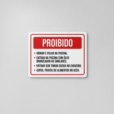 Imagem de Placa Acm Urinar Pular Piscina Óleo Bronzeador 18X23 - Sinalizo