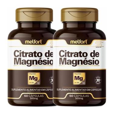 Imagem de Kit 2x Magnésio Citrato Malato 60 Cápsulas 500mg - Melfort-Unissex
