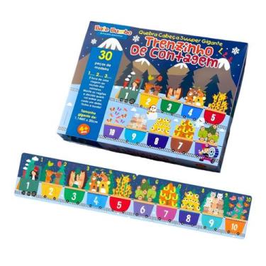 Imagem de Quebra cabeça Infantil Trenzinho de Contagem Brinquedos Educativos Mad