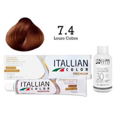 Imagem de Kit Coloração Itallian Color 7.4 Louro Cobre + Oxi 30