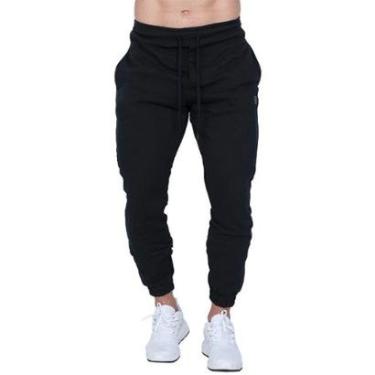 Imagem de Calça de Moletom Jogger Flanelada Elastico na Cintura Cordao Ajustavel Com Bolso Academia Caminhada-Masculino