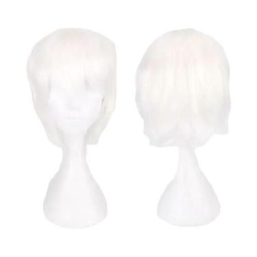 Imagem de Peruca Sintética Curta Resistente Ao Calor Vermelha Laranja Anime Myst