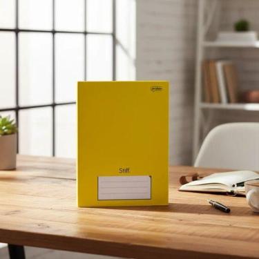 Imagem de Caderno Brochura Capa Dura 80 Folhas  Stiff Amarelo -, UNICA, UNICO