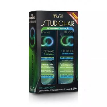 Imagem de Kit Shampoo e Condicionador Antiquebra 250ml Muriel Studio Hair Reparação Profissional