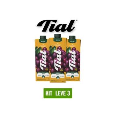 Imagem de Suco nectar tial uva 1l - kit 3 unid