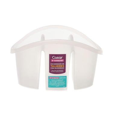 Imagem de Escorredor de Talheres Casar em Plástico com Divisória para Cozinha Transparente Sanremo