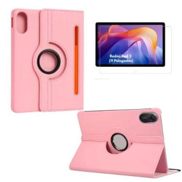 Imagem de Capa Protetora Rosa Para Tablet Redmi Pad 2 11 com Suporte Caneta e Pe