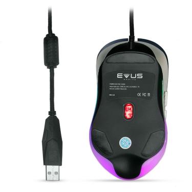 Imagem de Mouse Gamer Evus Mo-10 Magician com Sensor Óptico 704 IC, 6 Botões, DPI Ajustável Até 6...