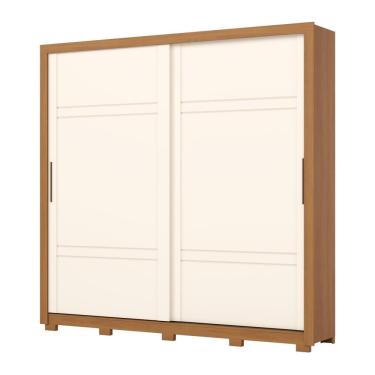 Imagem de Guarda Roupa Casal 02 Portas Deslizantes 04 Gavetas Sintra D343 Cinamomo Off White - Henn