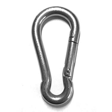 Imagem de Mosquetão de aço inoxidável 316 com gancho de mola sem mosquetão (10 mm) de grau marítimo