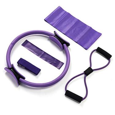 Imagem de 03 Kit de fitness Pilates, conjunto de anéis Pilates, interior para exercícios de ioga