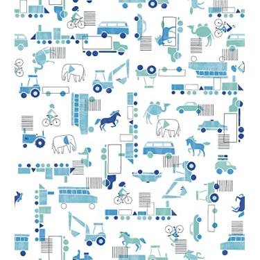 Imagem de PAPEL DE PAREDE BOBINEX BRINCAR TRANSPORTES - Azul