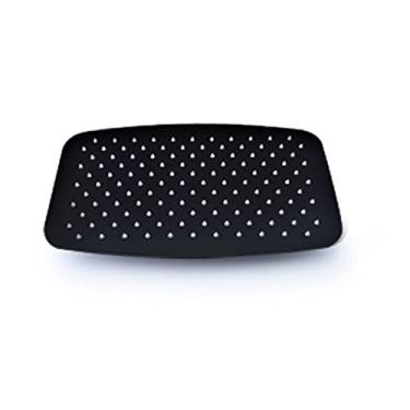 Imagem de Banheira superior de aço inoxidável redonda e quadrada de 8/10/12/16 polegadas, chuveiro com efeito de chuva e corrimãos, chuveiro preto fosco, retângulo de 16 polegadas