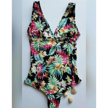 Imagem de Maio Feminino Segura Barriga Black Flowers